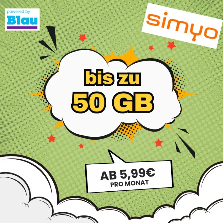 simyo Black Week: 40 GB 5G für 7,99€ mtl 🔥