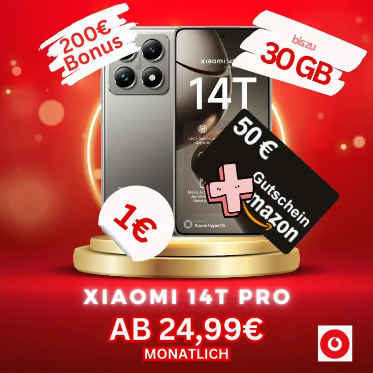 304€ sparen ➡️ Xiaomi 14T Pro + Vodafone Black Week Deal