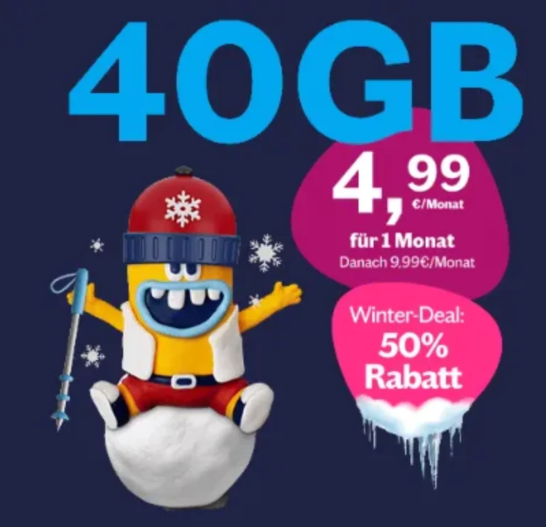 📱 Lebara: 40 GB 5G + Allnet ab 4,99 € | Winter Deals
