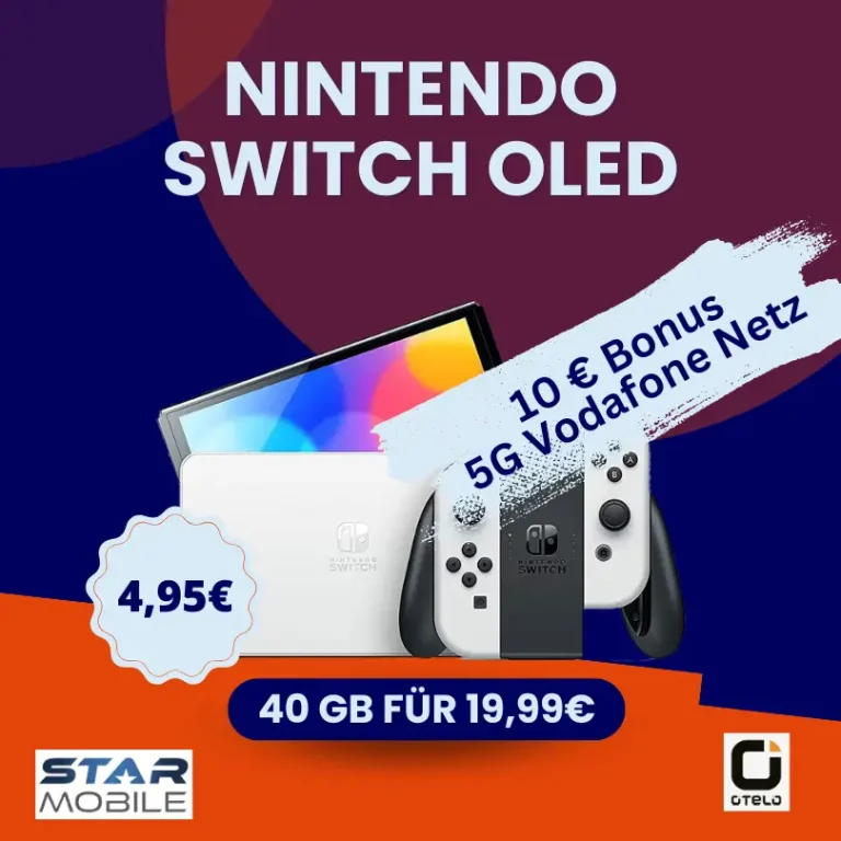 🔥 Switch OLED + 40GB Vodafone-Tarif: Nur 4,95€! 🎮