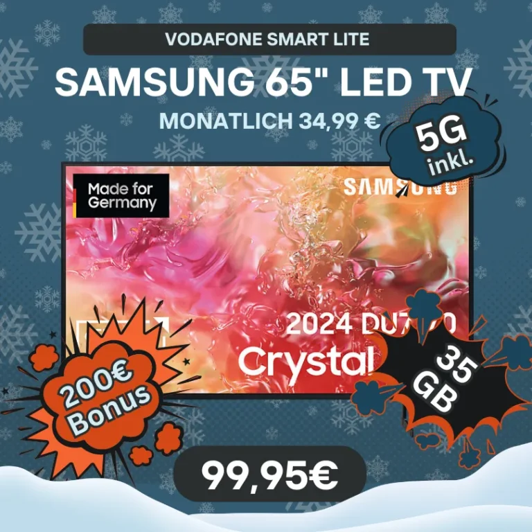 🔥 Samsung 65″ TV + 35GB Vodafone: 5,45€/M + 200€ Bonus
