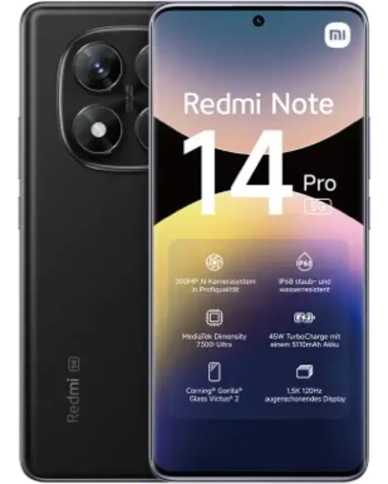 Xiaomi Redmi Note 14 Pro 5G 256 GB für 1.00 EUR mit o2 Blue XL 150 GB