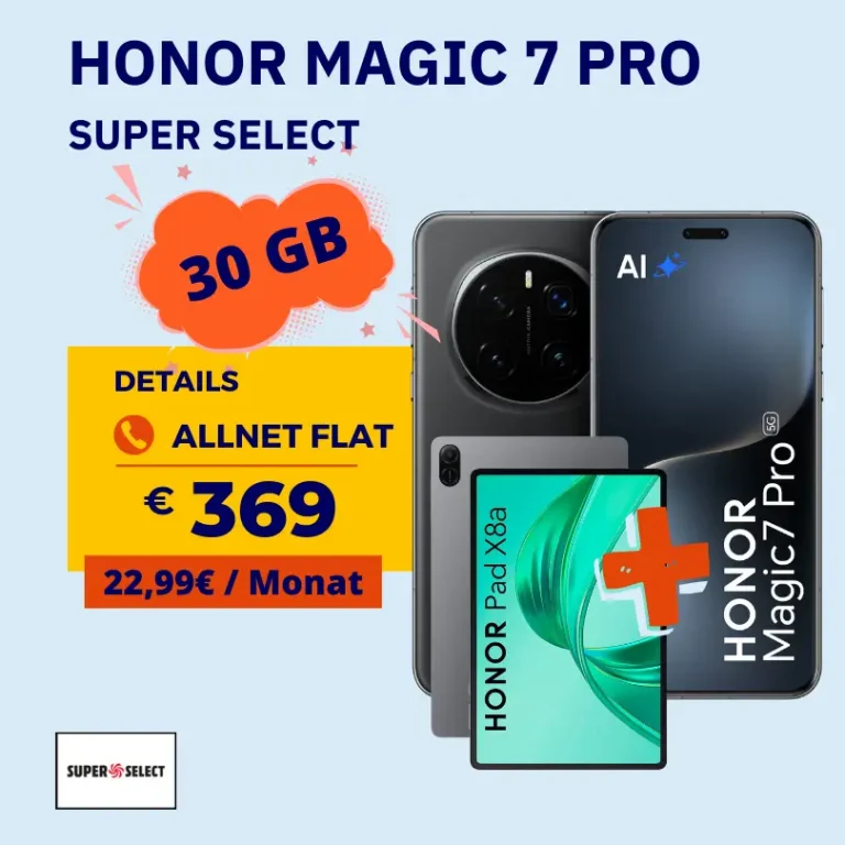 Honor Magic 7 Pro + Pad X8A: 22,99€/M bei -8,64€ Effektiv 🔥