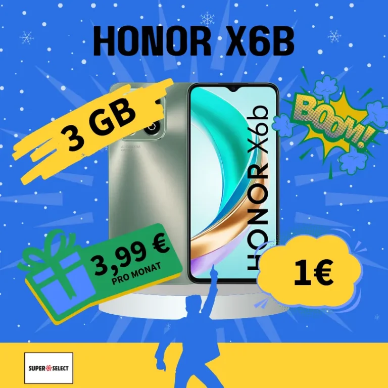 Honor X6b + 3GB 📱 Nur 3,99€/mtl (O2-Netz) | 0,91€ eff.