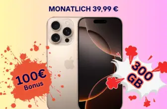 📱 iPhone 16 Pro + o2 XL 300GB nur 79€ | 4,03€ Effektiv