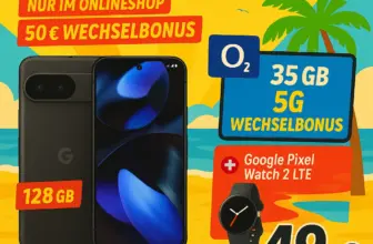 📱 Pixel 9 + Watch 2 nur 19,99€ O₂ | 35GB | eff. -8,72€