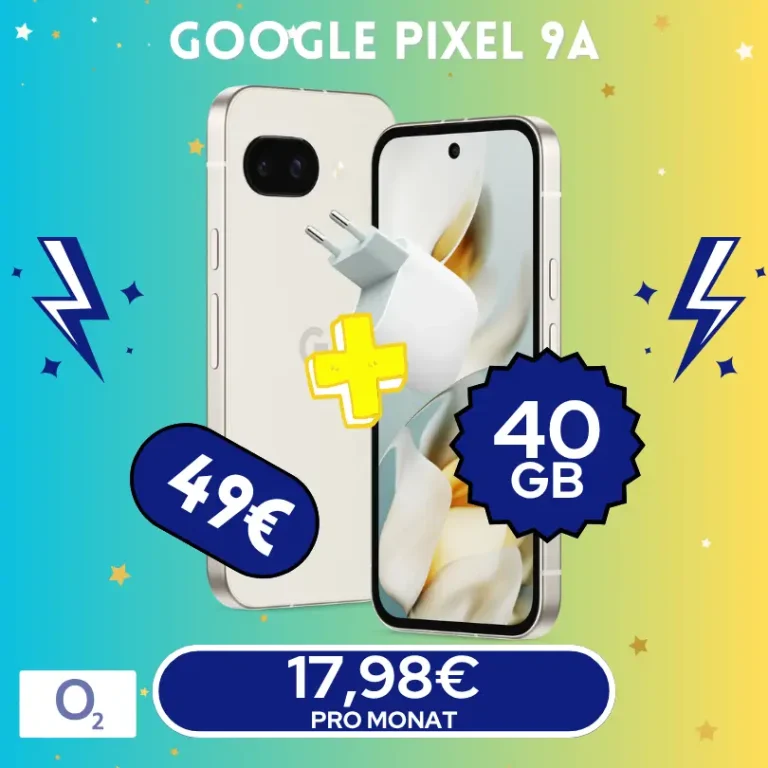 📱 Pixel 9a + 40GB O₂ ab 17,98€ | eff. 3,44€ mtl.