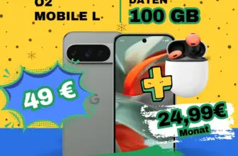 📱 Google Pixel 9 Pro + O₂ Mobile L: 100 GB für -12,10 € mtl.