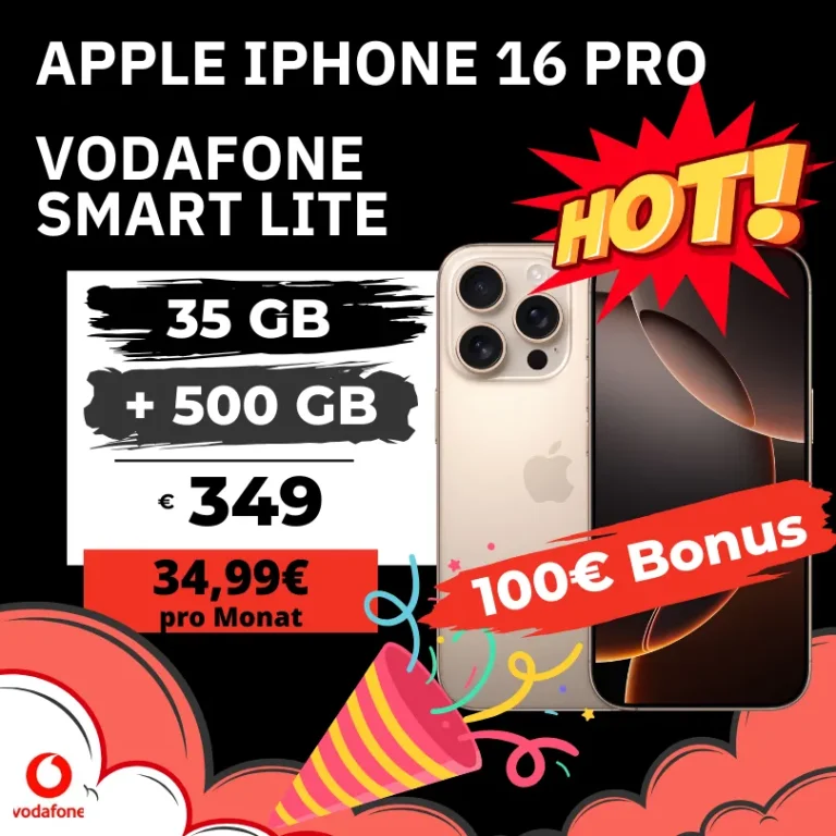 iPhone 16 Pro + 35GB Vodafone 5G nur 8,57€ eff. 📱🔥