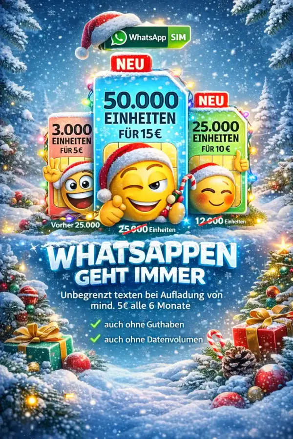 📱 WhatsApp SIM: Tarife ab 5€ – WhatsApp ohne Guthaben