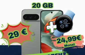 🔥 Pixel 9 Pro + Watch 2: 20GB Vodafone eff. -18,30€/mtl.