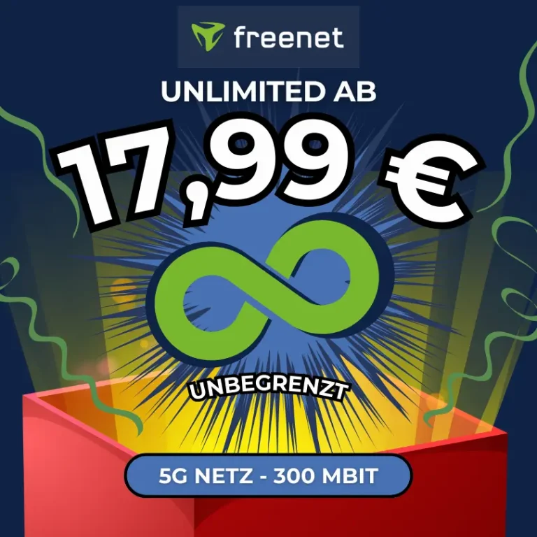 Freenet Unlimited: Endlos Surfen ab 17,99€ im O₂-Netz 🔥