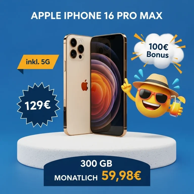iPhone 16 Pro Max O₂ Deal 300GB eff.17€ 🔥