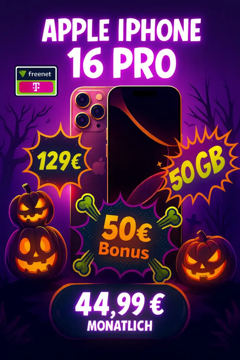 📱 iPhone 16 Pro + 50 GB nur 44,99€ | eff. 4,40€