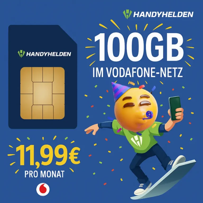 100GB Vodafone 11,99€ mtl. 🚀 Handyhelden Deal