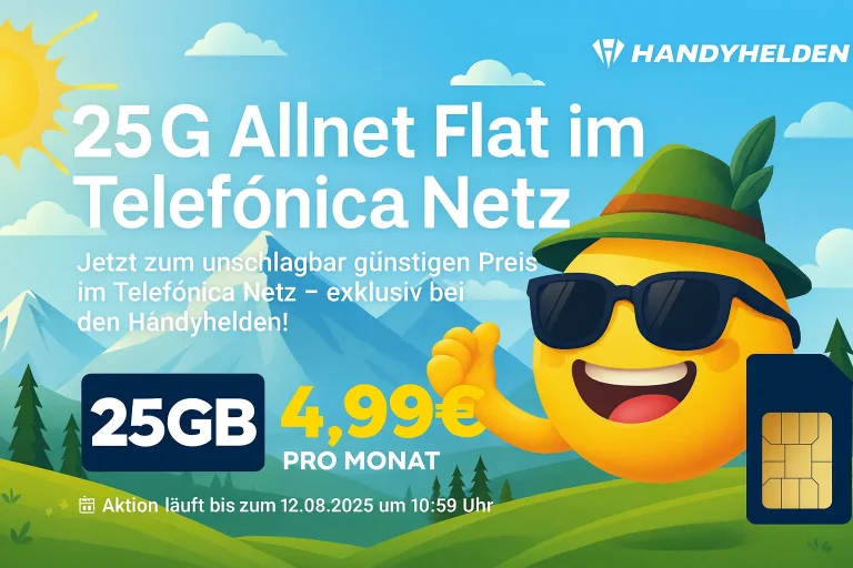 📱 25GB nur 4,99€ monatlich | Handyhelden O2-Netz Deal