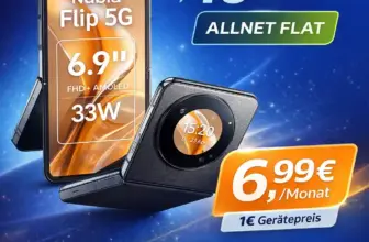 📱 Nubia Flip 5G für 1 € mit 10 GB Flat ab 6,99 €/Mon.