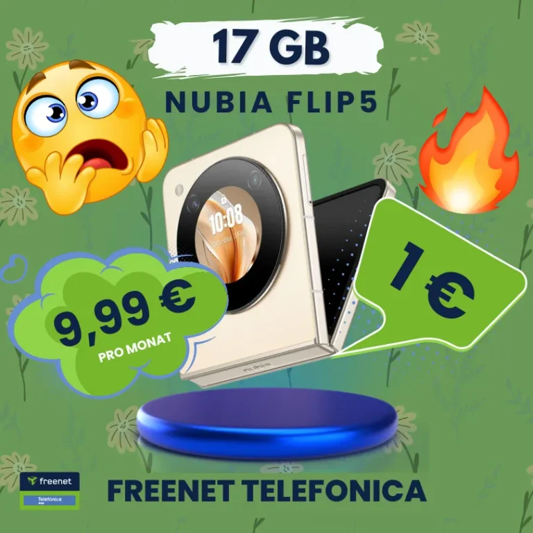 📱 Falthandy für 1€! Nubia Flip 5G mit 17GB für nur 9,99€ mtl.
