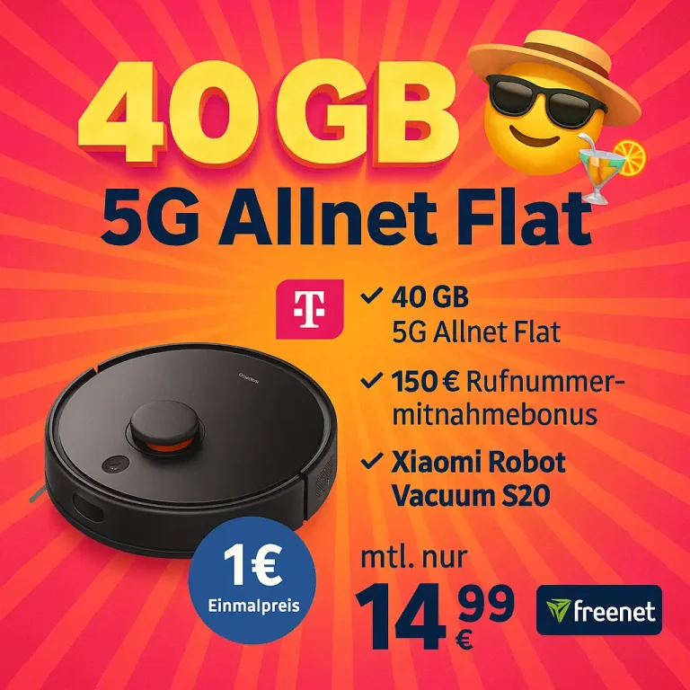 🔥 Xiaomi Saugroboter + 40GB Telekom nur 14,99€