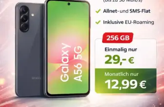 Samsung Galaxy A56 für nur 29€! 20 GB Vodafone ab 12,99€