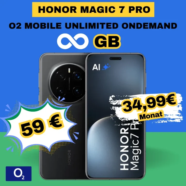 📱 Honor Magic 7 Pro 35€ Unlimited O2 | -1€ Effektiv 🔥