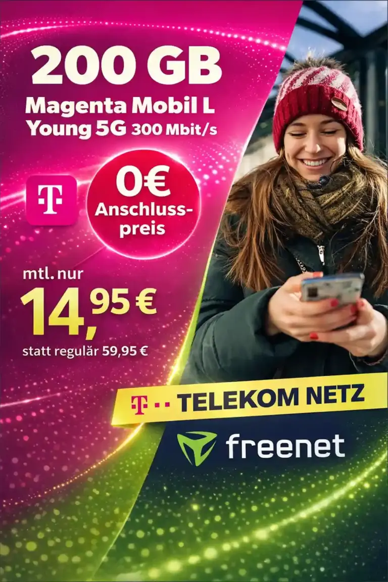 📱 MagentaMobil Young 5G ab 11,95€ | Telekom-Netz via freenet