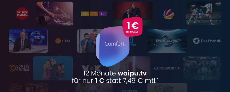📺 waipu.tv 1€ statt 7,49€ - Flash Sale nur bis 22.06!