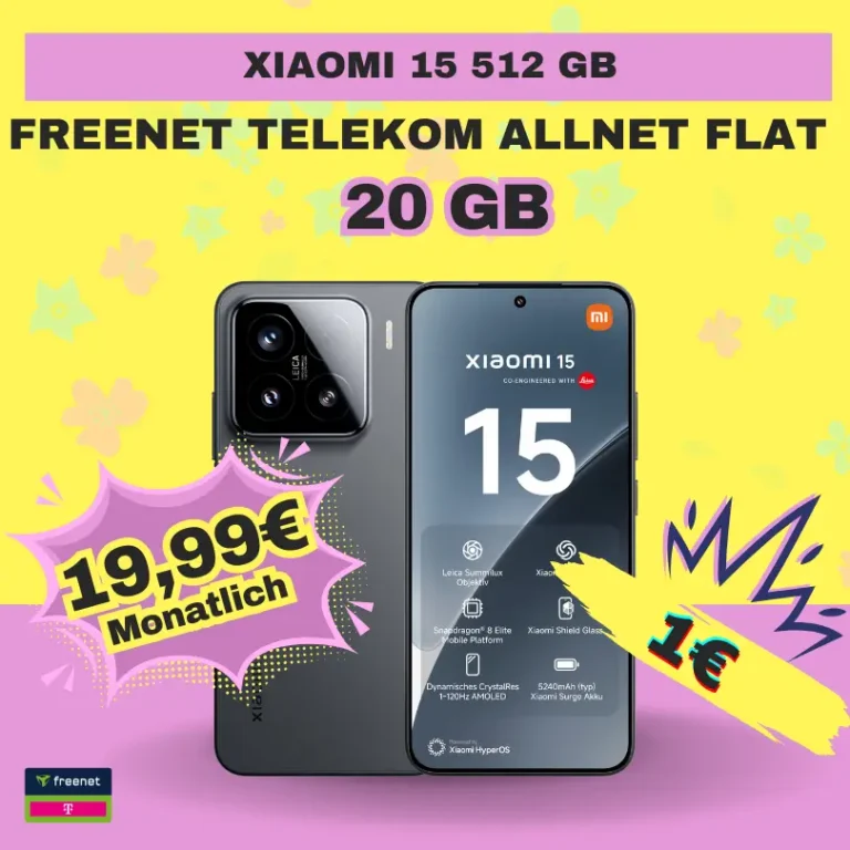 📱 Xiaomi 15 20GB Telekom nur 19,99€ eff. -7,85€