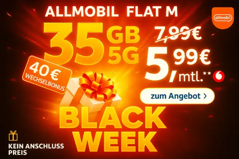 📱 Allmobil Black Week: Vodafone-Deals ab 4,32€