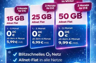 Blau Winter-Deals: 15-75 GB ab 5,24 €/Monat + 3 Monate gratis