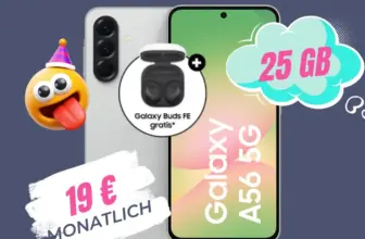 📱 Galaxy A56 + 25GB 5G nur 19€ eff. 5,05€ | Telekom 💎