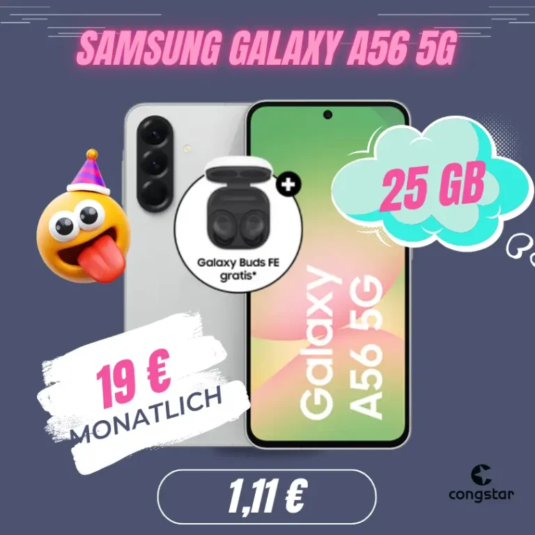📱 Galaxy A56 + 25GB 5G nur 19€ eff. 5,05€ | Telekom 💎