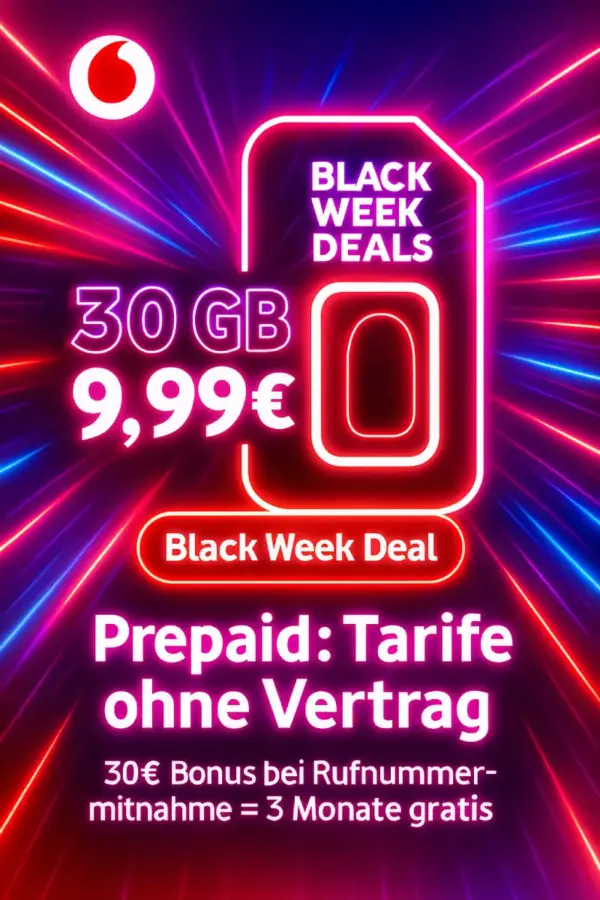 📱 30 GB nur 9,99€: Vodafone CallYa Deal + 30€ Bonus