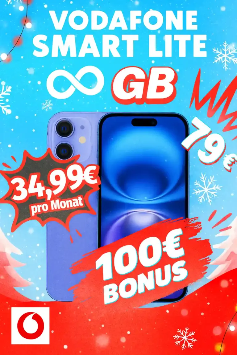 iPhone 16 mit Vertrag ab 79 € & 34,99 €/mtl. + endlos 5G