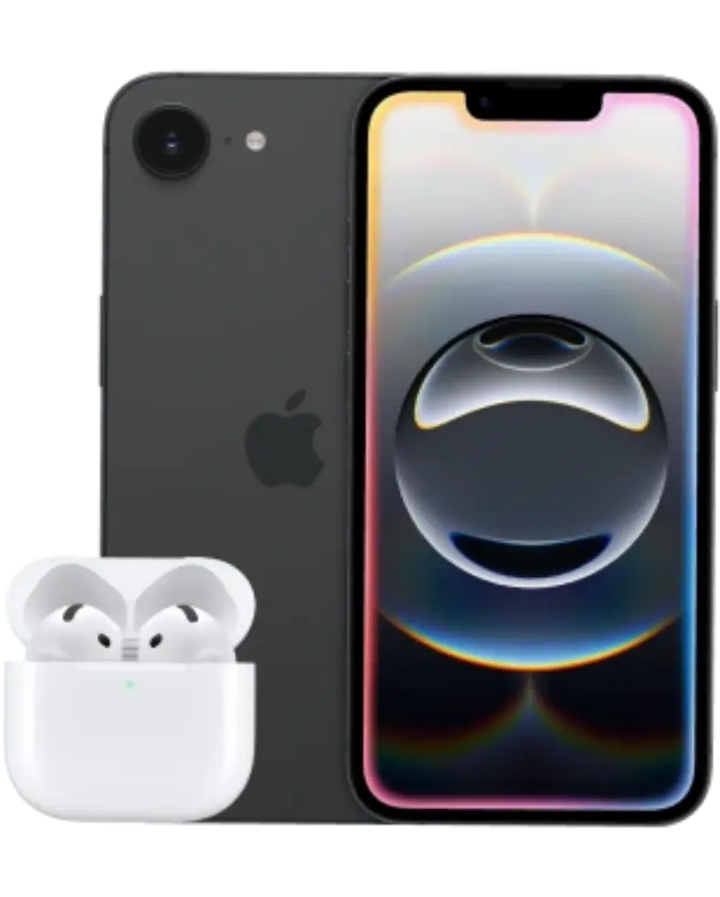 Apple iPhone 16e 128 GB mit AirPods 4 für 127.00 EUR mit Blau Allnet XL 35 GB