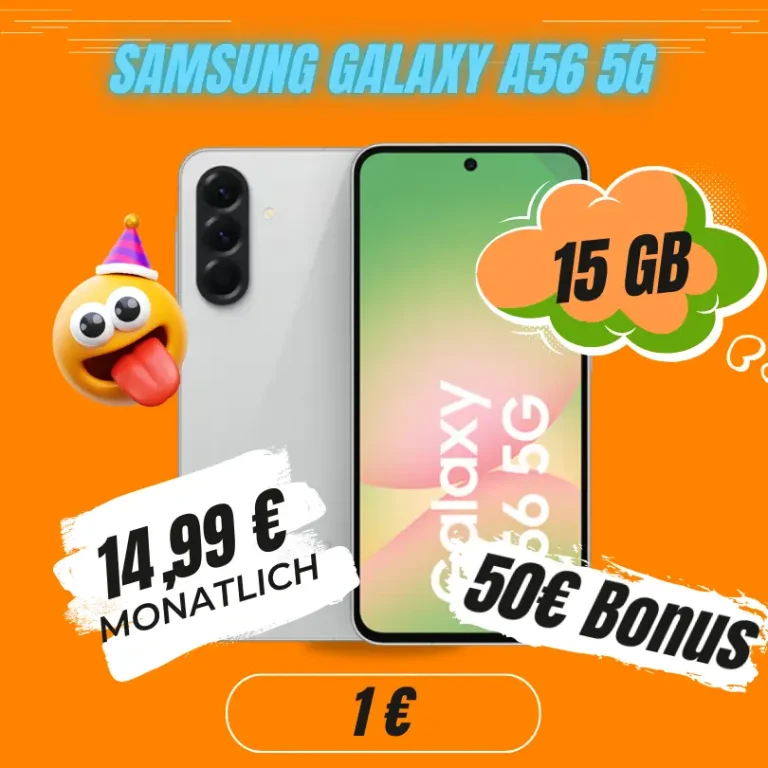 Galaxy A56 + 15GB otelo nur 14,99€ mtl. – eff. 2,57€ 🎉
