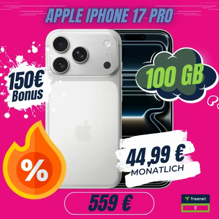 iPhone 17 Pro + 100GB Telekom 📱 9,57€ eff.