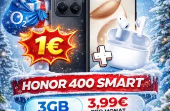 Honor 400 Smart + Earbuds für 1€ | 3 GB 5G | 3,99€ mtl.