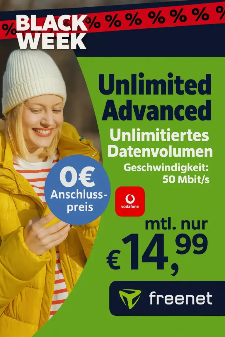 freenet Unlimited 5G Vodafone ► nur 14,99€/mtl. ✓ 0€ Anschluss