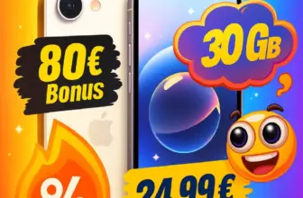 iPhone 16e für 1€ + 30 GB 5G ► Mit Bonus effektiv kostenlos