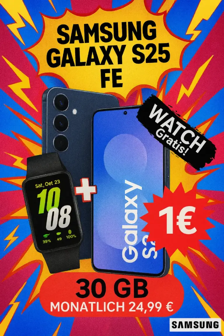 🔥 Samsung Galaxy S25 FE + Fit3 + Vodafone 30GB für 3,35€ eff.
