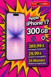 📱 iPhone 17 + O₂ Mobile XL: 300 GB für eff. 3,49 € mtl. 🔥