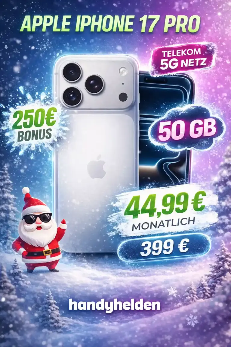iPhone 17 Pro für 399€ + 50 GB Telekom + 250€ Bonus sichern