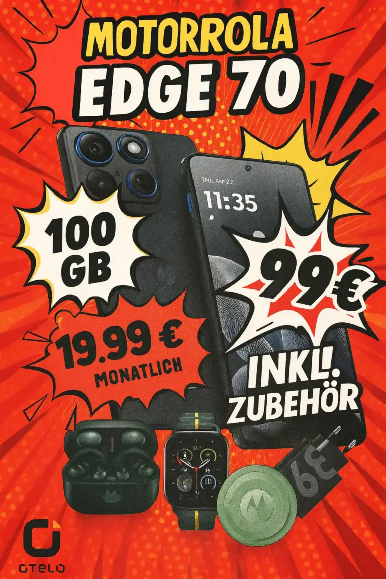 Motorola Edge 70 + 50GB 5G für eff. -14,22€ mit Zubehör