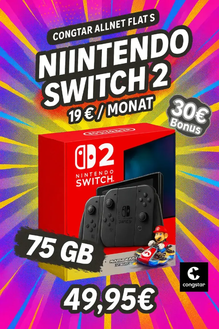 🎮 Nintendo Switch 2 für 49,95€ + congstar 75 GB 5G | Deal