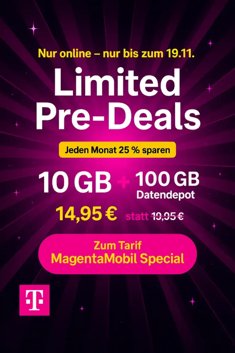 📱 Telekom: 110 GB für 14,95€ + T Phone 3 für 13€