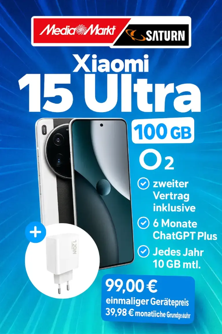 📱 Xiaomi 15 Ultra + 2 O₂-Tarife | Eff. -4,15€ 🔥