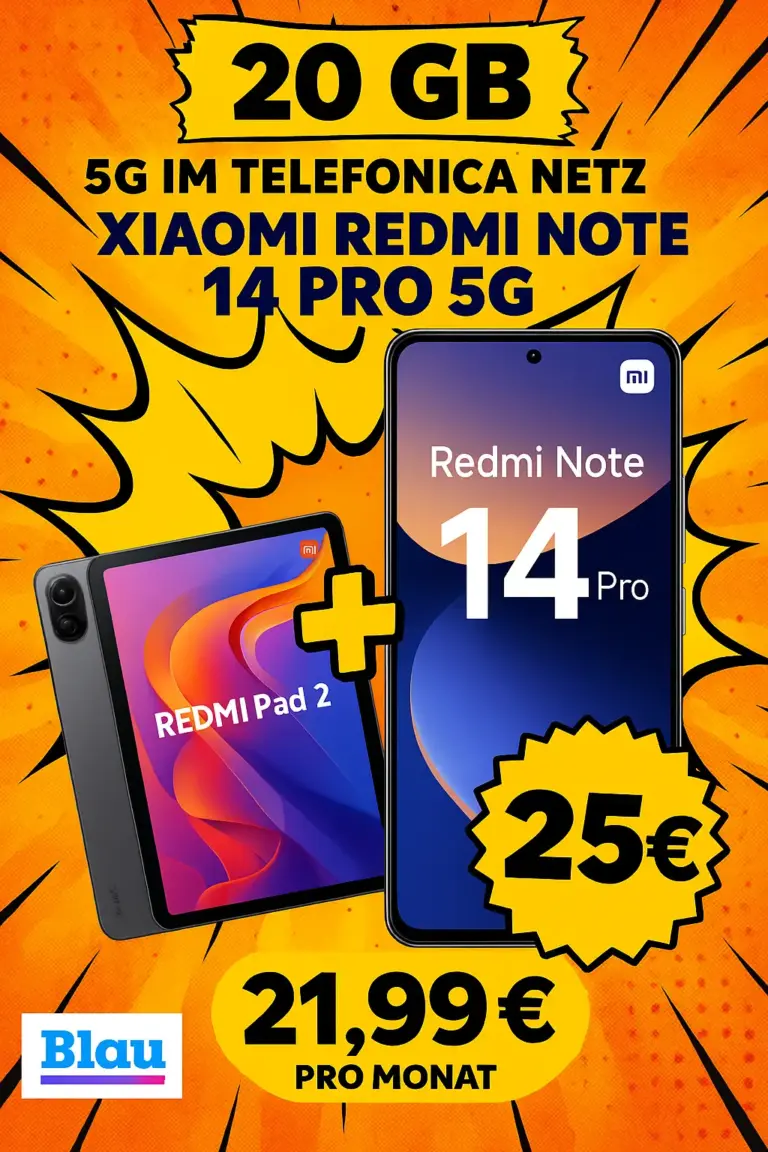 📱 Xiaomi Note 14 Pro Bundle: Handy + Tablet (21,99€)
