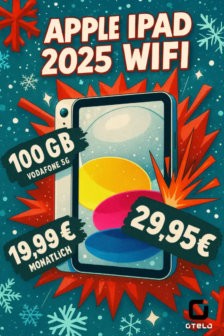 Apple iPad 2025 + 100 GB 5G nur 8,15€/Monat 📱 otelo Deal