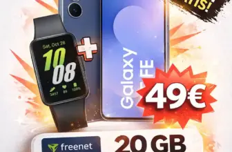 Galaxy S25 FE + Fit3 mit 20 GB Vodafone 5G für 19,99€/Mon